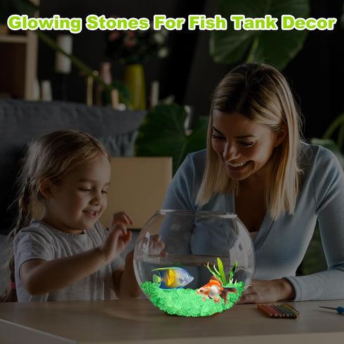 200pc Luminous Stone Glow Stones Glow in The Dark Rocks Outdoor for Walkway Backyard Pathway Lawn Aquarium Potted Plant Fish Tank Decor,Green...