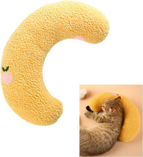 Cat Pillows for Indoor Cats, Soft Fluffy Dog Calming Pillow, Little Dog Pillows, U Shaped Half Donut Cuddler with Cute Embroidery, Washable Neck P...