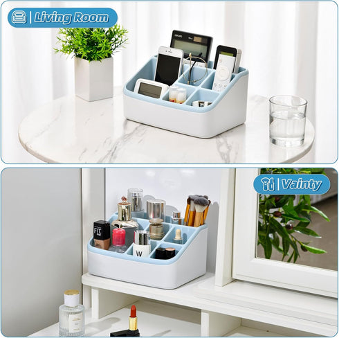VITVITI Toothbrush Holders for Bathrooms, 6 Slots Toothpaste Bathroom Counter Organizer for Kids, Plastic Bathroom Organizer for Countertop/Sink/V...