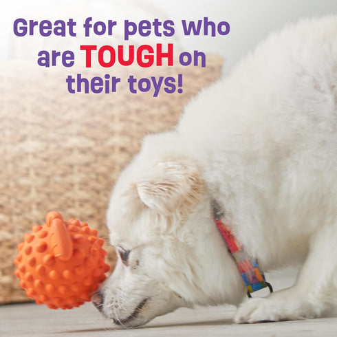 Brightkins Tough & Tumble Small Pufferfish - Interactive Dog Puzzle Toy for All Breeds, Rubber Dog Toys for Aggressive Play...