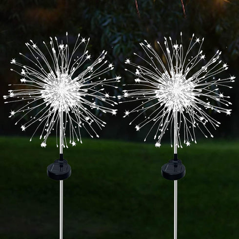 Solar Garden Decoration Light Outdoor, DIY Solar Firework Light 40 Copper Wires 120 LED 2 Lighting Modes,Waterproof Stake Landscape Light for Part...