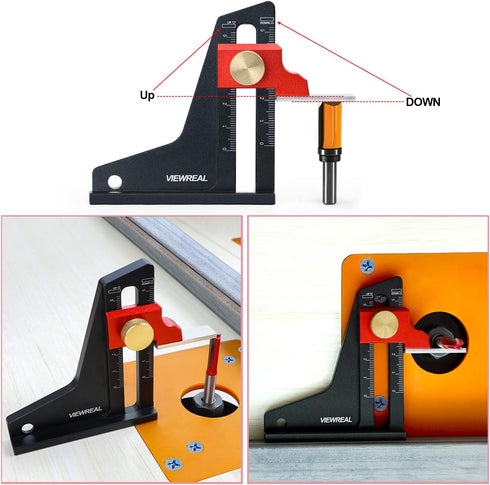 Woodworking Height Gauge - Precision CNC-Machined Depth Measuring Tool, Anodized Aluminum Alloy with Dual Scale for Table Saw/Router/Drill Press (...