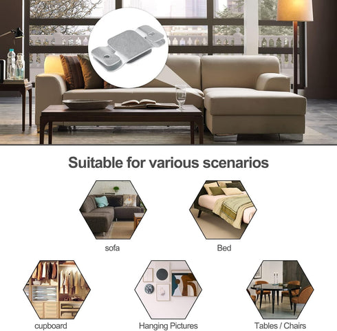 DEEPDREAM 12 Pcs Sectional Couch Connectors Metal Couch Clips Sofa Connector Interlocking Furniture Connector with 28 Pcs Screws...