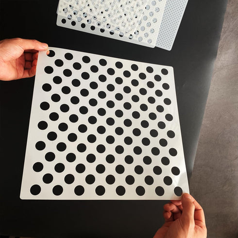 Dots Stencils - 4 Pcs Polka Dot Stencils, Assorted Sizes, Reusable Mylar Plastic Templates for DIY Crafts | Painting on Wood, Furniture, Walls, Sc...