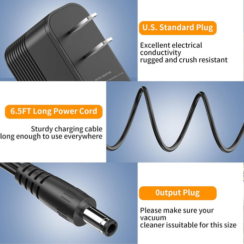 26V Power Cord Compatible with Moosoo M X6 XL618 XL618A K17 for GeeMo G201 Ultra-Light Cordless Stick Vacuum Cleaner Charger Adapter...