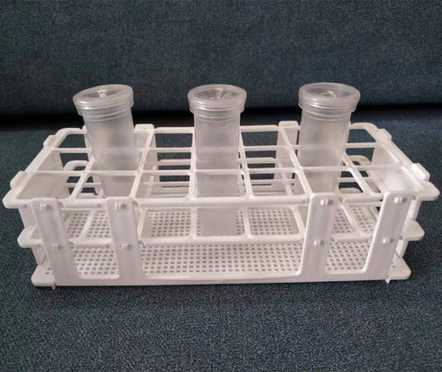 3 Packs Plastic Test Tube Rack, 21 Holes Lab Test Tube Rack Holder for 30mm Test Tubes, White, Detachable (21 Holes)...