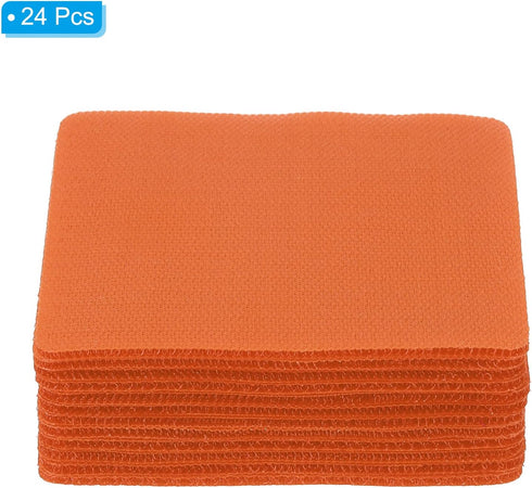 PATIKIL 3.9 x 3.9" Square Carpet Spot, 24Pcs Floor Spot Marker Waterproof Nylon Line Up Sign Decoration for Classroom, Orange...