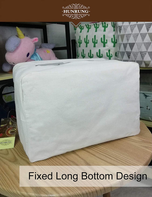 HUNRUNG Rectangle Storage Basket Cute Canvas Organizer Bin for Pet/Children Toys, Books, Clothes Perfect for Rooms/Playroom(Elephant)...