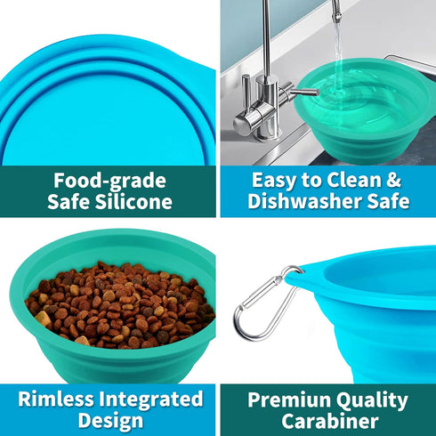 COOYOO Collapsible Dog Bowls 700ML,2 Pack Portable Collapsible Dog Water Bowls for Cats Dogs,Pet Foldable Feeding Watering Dish for Traveling Camp...