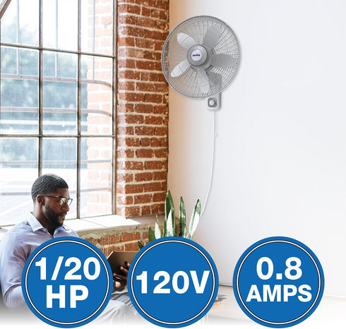 Air King 9018 Commercial Grade Oscillating Wall Mount Fan, 18-Inch , White...