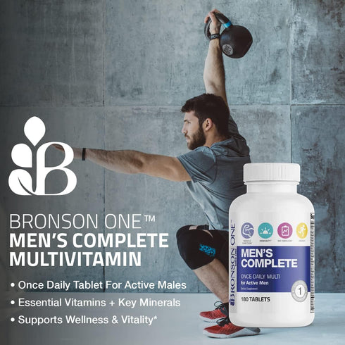 Bronson ONE Daily Men’s Complete Multivitamin Multimineral Once-Daily Multi for Active Men, 180 Tablets...