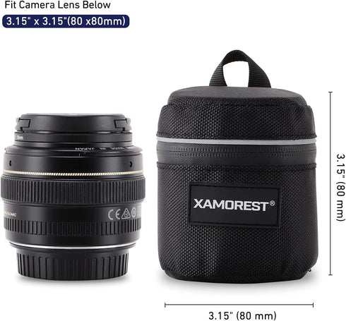 Camera Lens Case Lens Bag Compatible with Canon EF 24mm f 2.8/EF 50mm F 1.8¢ò, Nikon 35mm f1.8G/50mm f 1.8D/50mm f 1.4 and other Camera Lens Below...