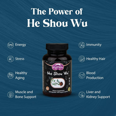 Dragon Herbs He Shou Wu | Prepared He Shou Wu Supplement to Support Energy, Mood, Immune Support, Healthy Aging, Hair | All Natural Ingredients, N...