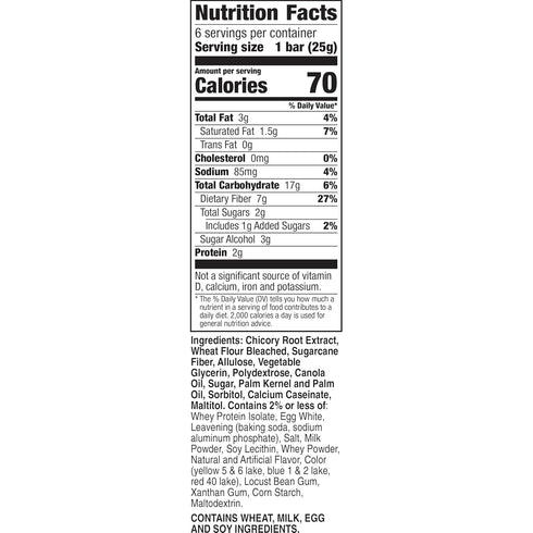 Fiber One 70 Calorie Soft-Baked Bars, Birthday Cake, Snack Bars, 6 ct...