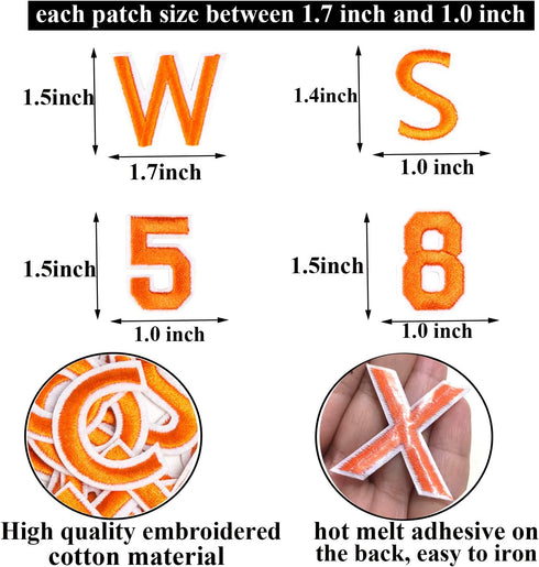 72 Pieces Iron on Letters and Numbers Patches, Embroidered Sew On Patches Alphabet A-Z, Numbers 0-9 Applique for Clothes, Dress, Hat, Socks, Jeans...
