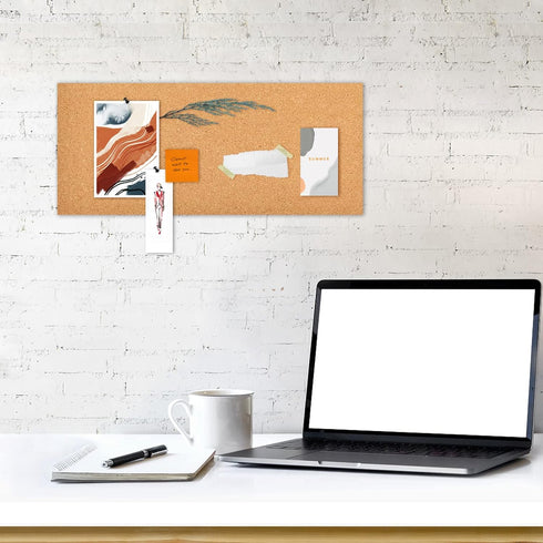 17x8" Cork Board Tiles Bulletin Board, 1/4" Thick Self-Adhesive Cork Boards for Walls, Cork Tiles Vision Board for Home, Office, School, Bulletin ...
