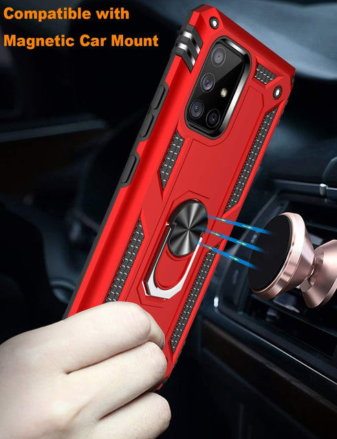 LUMARKE for Galaxy A51 5G Case with Screen Protector,Pass 16ft. Drop Tested Military Grade Protective Phone Cover with Magnetic Ring Kickstand Com...