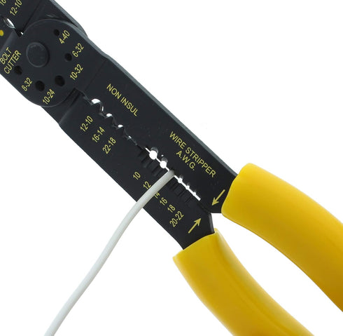 IDEAL Electrical 45-778 Multi-Crimp Strip Tool - High Leverage Pivot Wire Crimper & Stripper with Crimping Nests, Textured Grip...