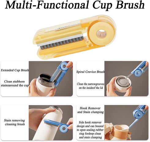 4 in 1 Cup Lid Cleaning Brush Set, Multifunctional Cleaning Brush, Cup Crevice Cleaning Tools,Water Bottle Cleaner Brush, Bottle Cup Lid Brush Str...