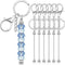 6 Pcs Beadable Keychain Bars Blanks Bead Keychain Metal Beaded Keychain for Pendant DIY Crafts Jewelry Making Gift (Silver)...