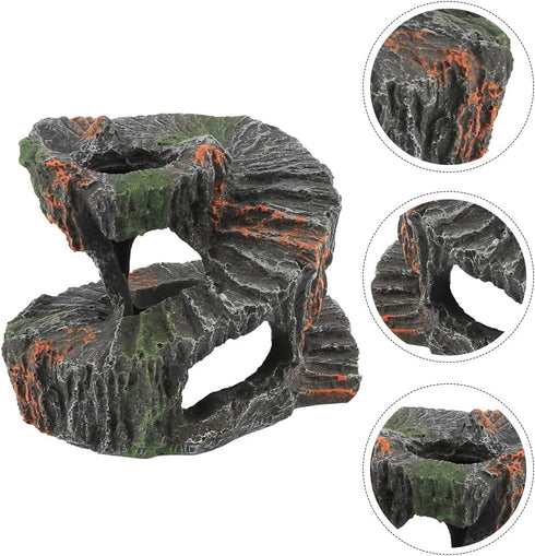 Housoutil 1pc Turtle Terrace Tortoise Tank Decoration Fish Tank Hiding Cave Aquarium Cave Model Aquarium Landscaping Tool Aquarium Supplies Fish T...