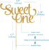 1st Birthday Gold Cake Topper - Glitter Sweet One Cake Topper for Photo Booth Props, Single-Sided First Anniversary Party Shower Cake Smash Decora...