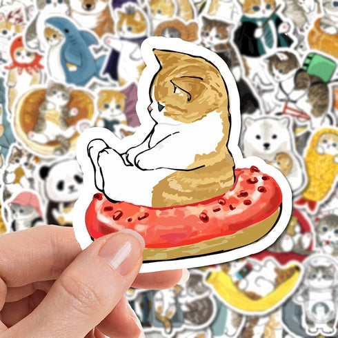 Cute Cat Stickers | 100 PCS | Vinyl Waterproof Stickers for Laptop,Guitar,Motorcycle,Bike,Skateboard,Luggage,Phone,Hydro Flask, Gift for Kids Teen...