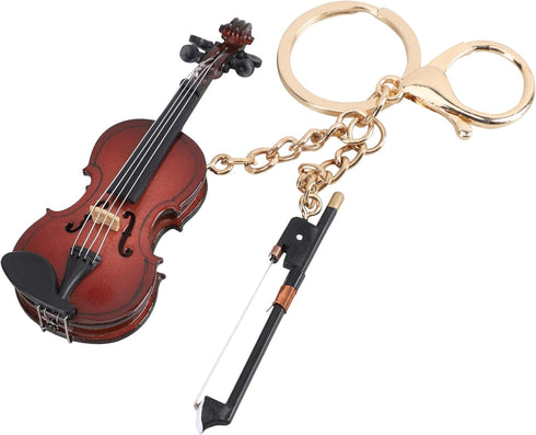 Musical Instrument Keychain, Miniature Violin Keychain,Musical Instrument Gift,Christmas Ornament...