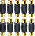 10 Pack Audio Video Gold RCA Female to Female Coupler Connector Adapters,Gold Plated RCA Female to Female Coupler,Compatible with Phono,Speaker,RC...