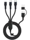 100W Multi 3 in 2 Fast Charging Cable 10FT, Black Long Nylon Braided,3 in 2 USB A/C to USB-C Lightnning Micro Connectors for iPhone 15/15 plus,Sam...
