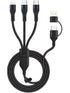 100W Multi 3 in 2 Fast Charging Cable 10FT, Black Long Nylon Braided,3 in 2 USB A/C to USB-C Lightnning Micro Connectors for iPhone 15/15 plus,Sam...