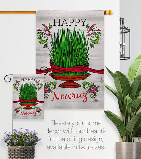 Sabzeh Nowruz Dorm Decor Banner Wall Art Flag Pole Patio Lawn Garden Room Decorations Indoor Outdoor Tapestry Yard Signs Celebration Persian New Y...