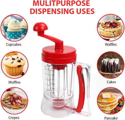 Batter Dispenser,3 In 1 Automatic Pancake?Cupcake Batter Dispenser With Cake Mould?Bpa-Free Food-Grade For Pancake,Cupcakes, Waffles, Muffin Mix, ...