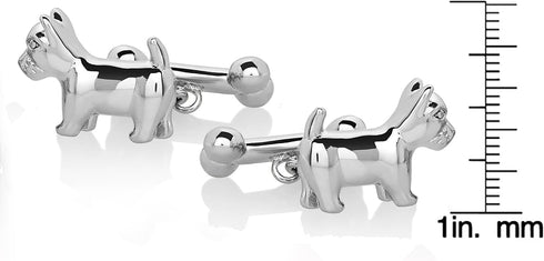 Men's High Polished Silver Tone Dog and Bone Cuff Links...