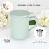 Pinky Up Annette Ceramic Tea Mug and Loose Leaf Tea Infuser, Loose Leaf Tea Accessories, Tea Tumbler Cup, Mint, 12 oz...