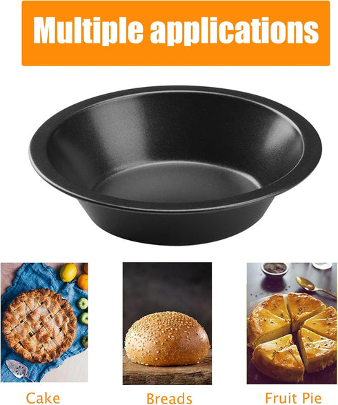 5Inch Mini Pie Pans, Pie Plates for Baking, 7.8Oz Round Bakeware Set for Baking Pies, Cakes, Tarts, Desserts - Black...