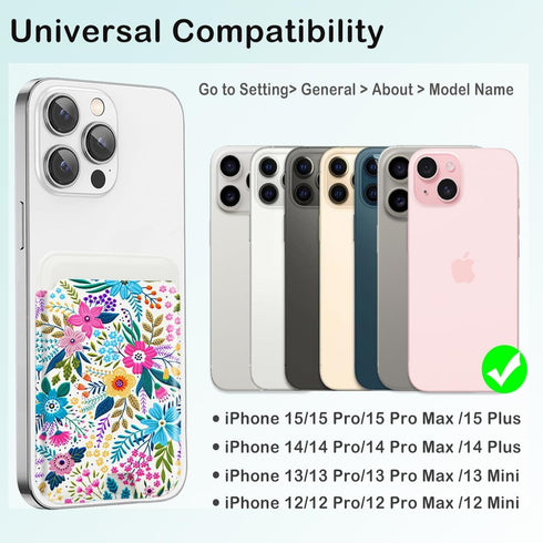 for MagSafe Card Wallet,Slim Leather Magnetic Phone Wallet Design Stick on Credit Card Holder for iPhone 15/14/13/12 Mini/Plus/Pro/Pro Max,Fit 3 C...