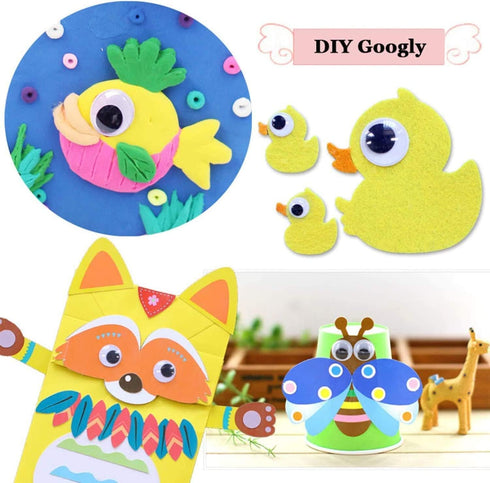 FINGOOO 1 Inch Googly Wiggle Eyes with Self Adhesive, 100-PACK for DIY Art Crafts...