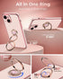 XYZ for iPhone 14 Case with Stand, Phone Case with Double Ring Kickstand, Women Girls Bling Luxury Protective Case Heart for iPhone 14, Pink...