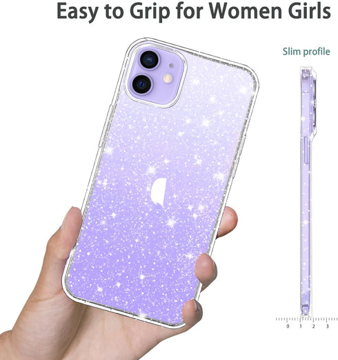 JJGoo Crystal Glitter Designed for iPhone 12 Case/for iPhone 12 Pro Case for Women, Sparkle Bling Shockproof Protective Thin Slim Case (6.1”) 2020...
