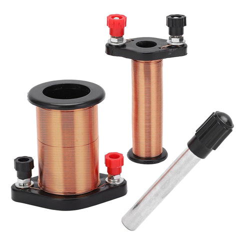 Electromagnetic Induction Coil, Induction Coil Electromagnet Kit, Demonstration Teaching with Primary Secondary Cylindrical Iron Core Physics Tran...