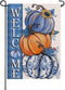 Welcome Fall Blue Pumpkin Small Decorative Garden Flag, Autumn Plaid Check Sunflower Yard Lawn Outside Decor, Thanksgiving Seasonal Burlap Outdoor...