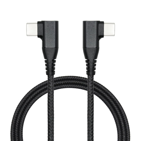 Right Angle USB C to USB C Cable 1M/3FT, 90 Degree 60W PD Type C Fast Charging & Data Transmission Nylon Braided Cable, for Type C Devices Laptop/...