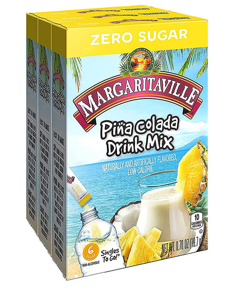 Margaritaville Singles To Go Drink Mix, Non-Alcoholic Powder Sticks (Pina Colada)...