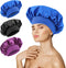 3PCS Adjustable Silk Bonnet for Sleeping Women, Satin Bonnet Hair Bonnet, Slouchy Hat Satin Sleep Cap with Elastic Wide Band, Sleep Bonnet Adjusta...