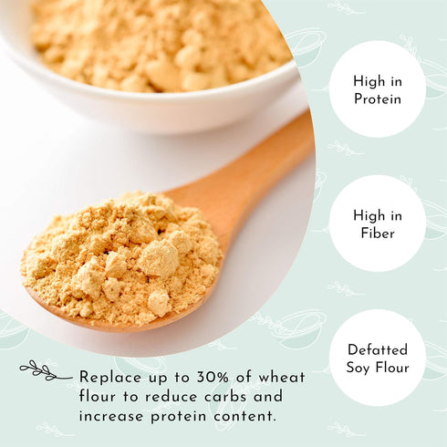 Scratch Premium Defatted Soybean Flour - Gourmet Baking Ingredients - Contains Calcium, Iron, Potassium, Protein, & Dietary Fiber - Rich Nutty Fla...