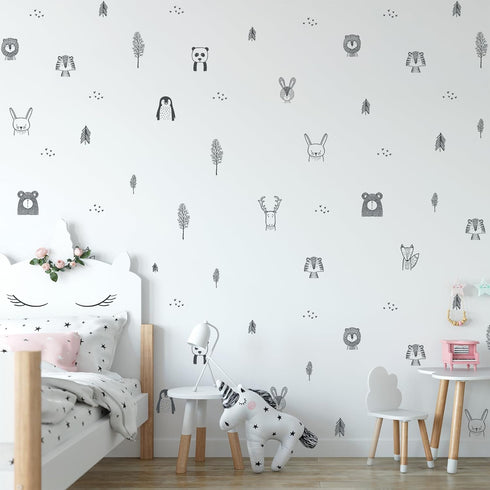Stylish Animal Wall Stickers - Nursery, Toddler, Kids Jungle Wall Stickers with Adorable Safari Animal Designs. Easy to Apply Baby Wall Stickers. ...