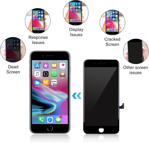for iPhone 8/SE2020 Screen Replacement Kit 4.7 Inch for iPhone 8 LCD Screen Replacement -Screen for iPhone 8 Digitizer, for iPhone 8 Display 3D To...