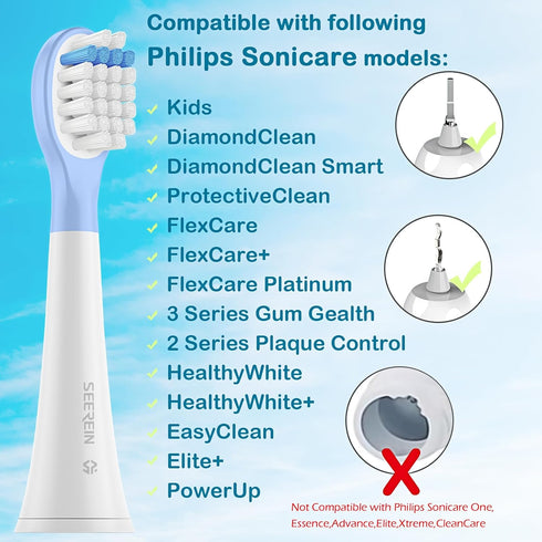Compatible Philips Sonicare Kids Replacement Heads Fit Kids Philips Sonicare Replacement Heads hx6340 hx6330 hx6320 hx6321 for Children Boy Gril 3...