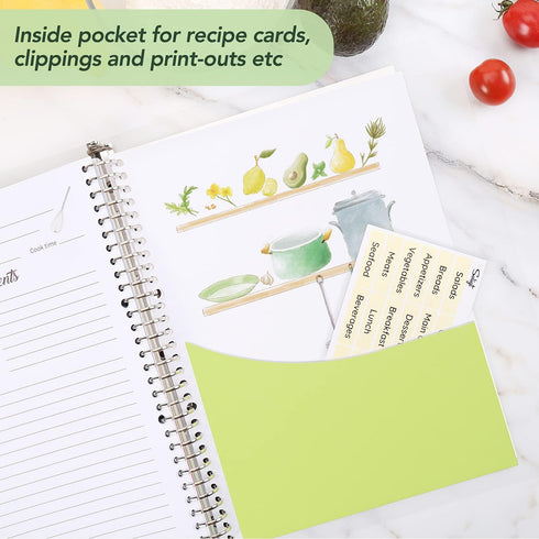 Recipe Book to Write in Your Own Recipes, 8.5" x 11" Personal Blank Recipe Notebook, Removable Hardcover Recipe Journal Book Binder with 8 Divider...